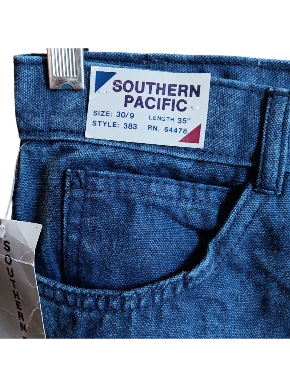 29x34 80s Vintage Mens Jeans NEW INDIGO DENIM SOUTHERN PACIFIC JEANS